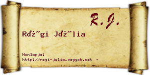 Régi Júlia névjegykártya