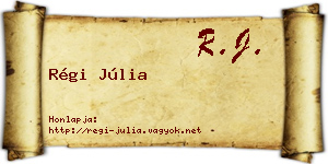 Régi Júlia névjegykártya